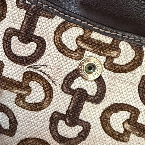 ⭐️Vintage Gucci Horse-bit Canvas Bamboo D-Ring Wallet⭐️ - Picture 12 of 13